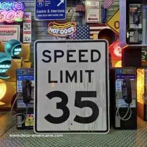 speed limit 35 mph 76x61cm panneau routier américain