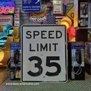 speed limit 35 mph 76x61cm panneau routier américain