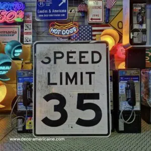speed limit 35 mph 76x61cm panneau routier américain