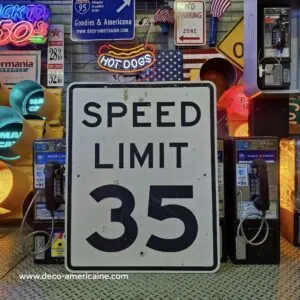 speed limit 35 mph 76x61cm panneau routier américain