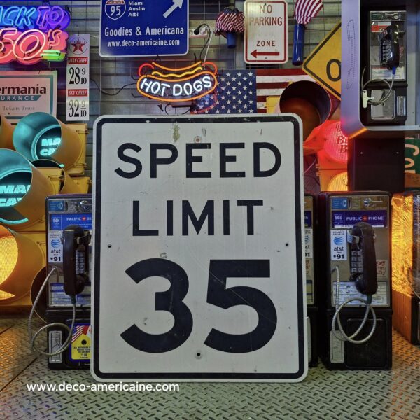 speed limit 35 mph 76x61cm panneau routier américain