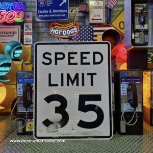 speed limit 35 mph 76x61cm panneau routier américain