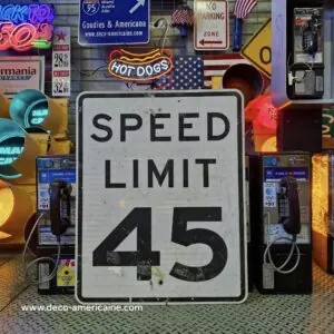 speed limit 45 mph 76x61cm panneau routier américain