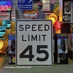 speed limit 45 mph 76x61cm panneau routier américain