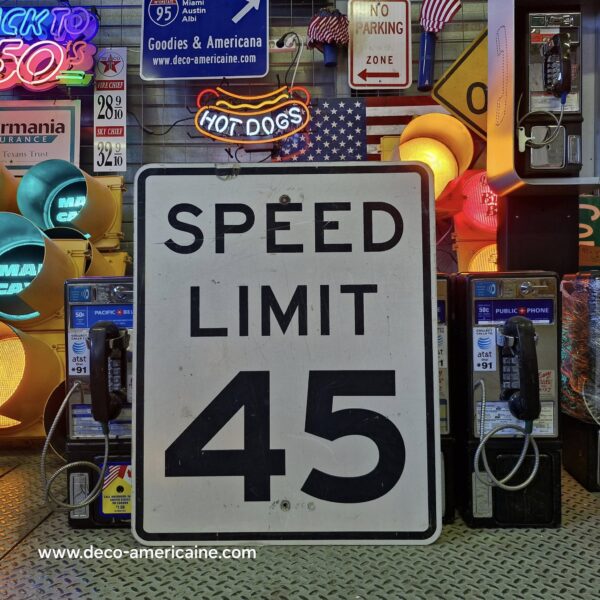 speed limit 45 mph 76x61cm panneau routier américain