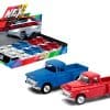 1955 chevrolet step side pick up free wheels blue cream red