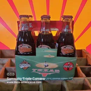pack 6 bouteilles en verre de coca cola "celebration baseball champions 2002 texas longhorn"