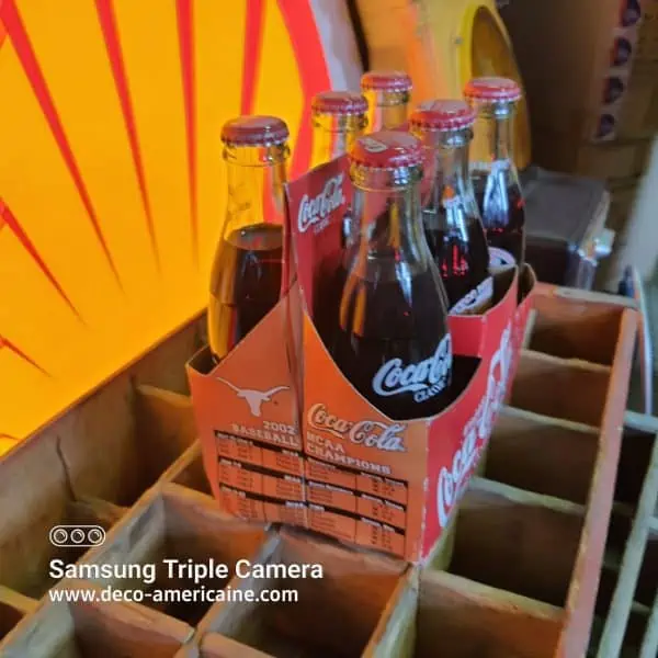 pack 6 bouteilles en verre de coca cola "celebration baseball champions 2002 texas longhorn"