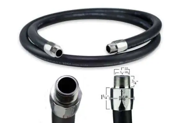 tuyau noir neuf pour pompe à essence 3/4" "embout chromé"