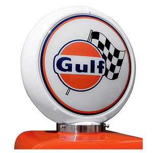 pompe à essence américaine avec opaline éclairée gulf racing "tall" 205cm