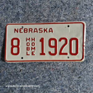 plaque d'immatriculation américaine nebraska mobil home