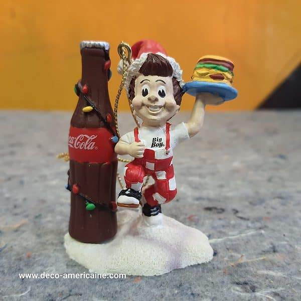 ornement de sapin de noel "coca cola" frisch's avec bob's big boy avec hamburger quantitee limitee