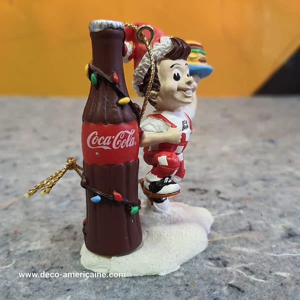 ornement de sapin de noel "coca cola" frisch's avec bob's big boy avec hamburger quantitee limitee