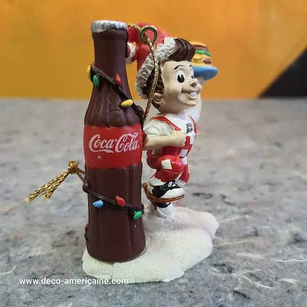 ornement de sapin de noel "coca cola" frisch's avec bob's big boy avec hamburger quantitee limitee