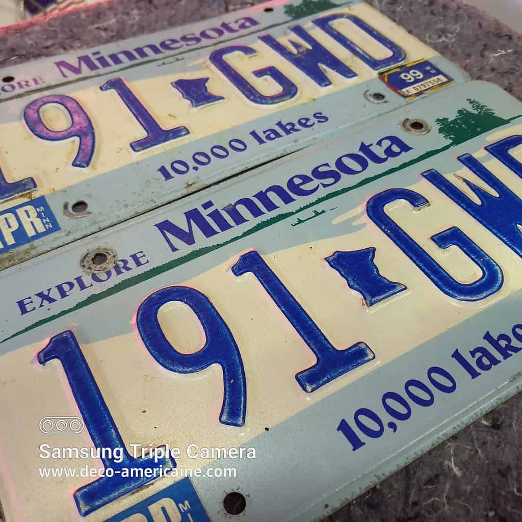 Plaque d'immatriculation USA MINNESOTA 2 Plaques identiques (Relief)