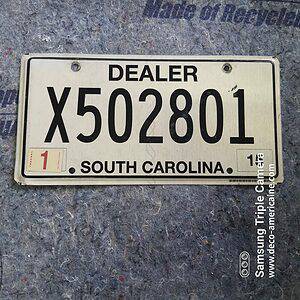 plaque d'immatriculation américaine caroline du sud dealer plaque x (copie)