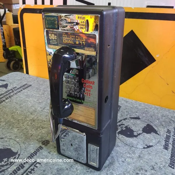 téléphone payphone américain de rue avec monnayeur et stickers originaux b (copie)