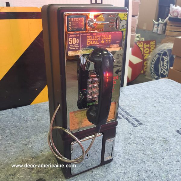 téléphone payphone américain de rue avec monnayeur et stickers originaux b (copie)