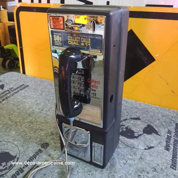 téléphone payphone américain de rue avec monnayeur et stickers originaux c (copie)