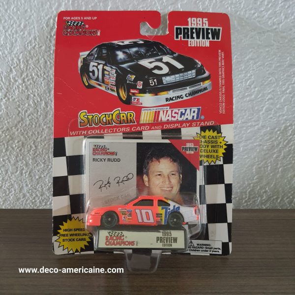 nascar voiture miniature vintage 1995 edition rick rudd + carte de collection