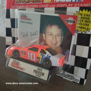 nascar voiture miniature vintage 1995 edition rick rudd + carte de collection