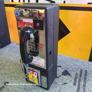 téléphone payphone américain de rue avec monnayeur et stickers (copie)