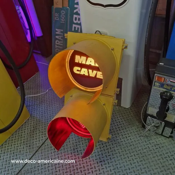feu tricolore américain à 2 voies câblé 80cm man cave