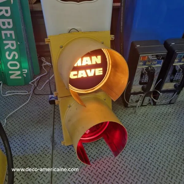 feu tricolore américain à 2 voies câblé 80cm man cave