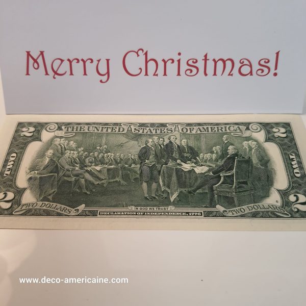 santa dollars billet américain de $2 de collection devise authentique