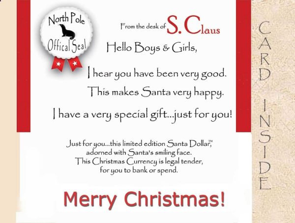 santa dollars billet américain de $2 de collection devise authentique