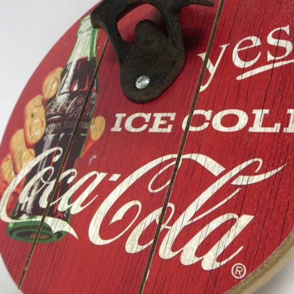 panneau mural décapsuleur coca cola "yes ice cold"