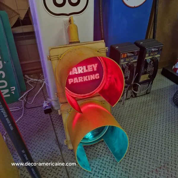 feu tricolore américain à 2 voies avec câblé 80cm harley davidson parking