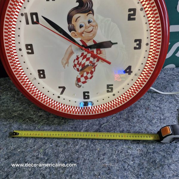 bob's big boy restaurant horloge néon authentique sous licence "elias brothers restaurant" 50cm unique et rare