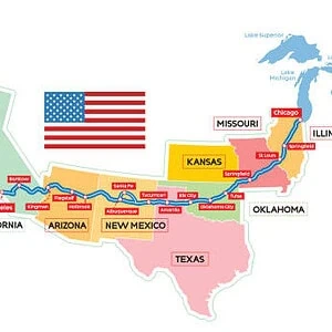 route 66 8 map license plates plaques d'immatriculation
