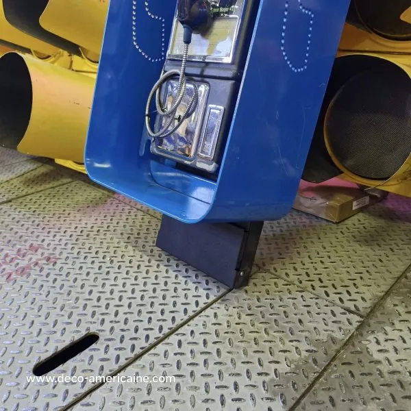cabine l31 murale avec payphone vintage de rue américain authentique bleue (copie)
