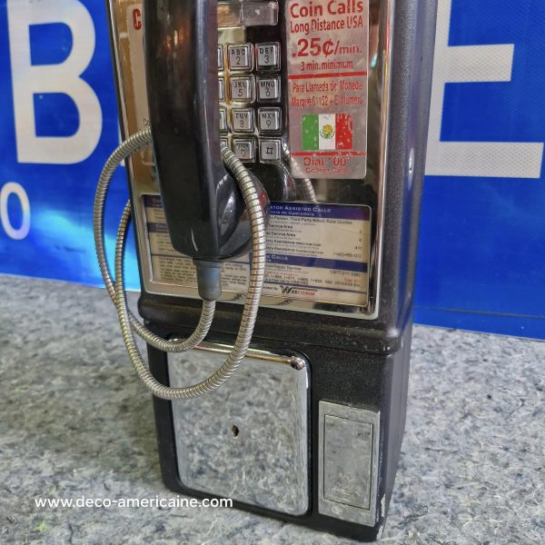 téléphone payphone américain de rue avec monnayeur et stickers 10