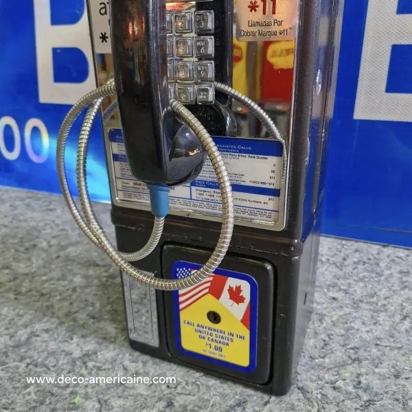 téléphone payphone américain de rue avec monnayeur et stickers 12