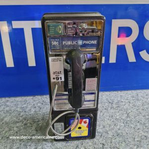 téléphone payphone américain de rue avec monnayeur et stickers (copie)