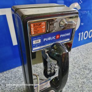 téléphone payphone américain de rue avec monnayeur et stickers 14