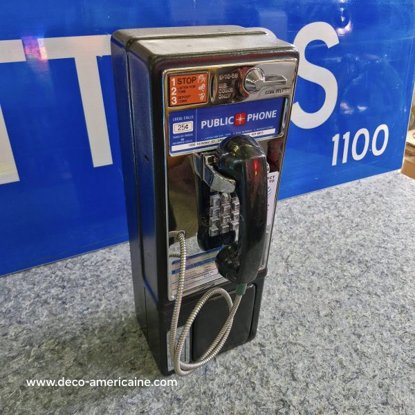 téléphone payphone américain de rue avec monnayeur et stickers 14