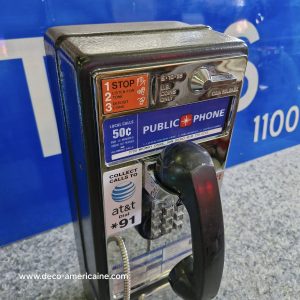 téléphone payphone américain de rue avec monnayeur et stickers (copie)