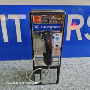 téléphone payphone américain de rue avec monnayeur et stickers 