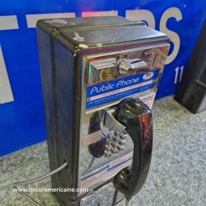 téléphone payphone américain de rue avec monnayeur et stickers (copie)