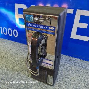 téléphone payphone américain de rue avec monnayeur et stickers 5