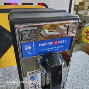 téléphone payphone américain de rue avec monnayeur et stickers 6
