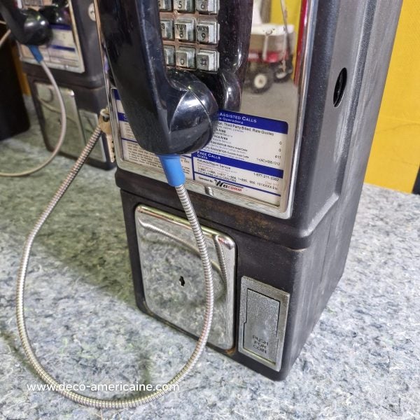 téléphone payphone américain de rue avec monnayeur et stickers 6