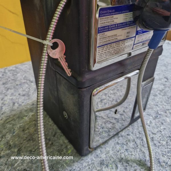 téléphone payphone américain de rue avec monnayeur et stickers 6