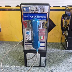téléphone payphone américain de rue avec monnayeur et stickers 8