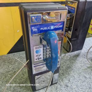 téléphone payphone américain de rue avec monnayeur et stickers 8