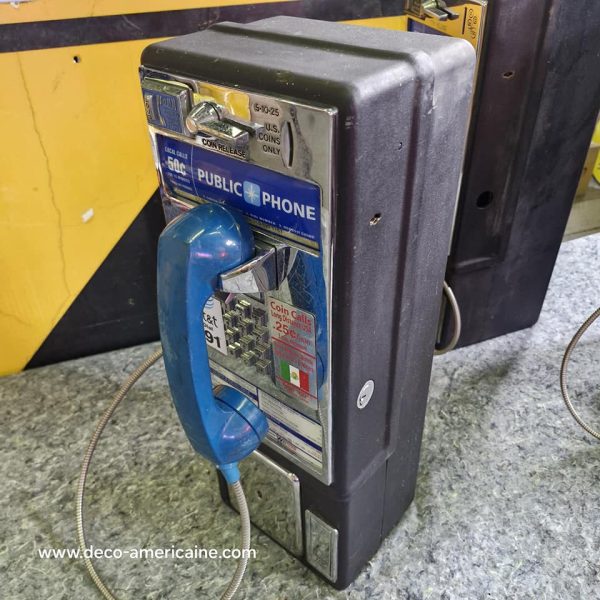 téléphone payphone américain de rue avec monnayeur et stickers 8